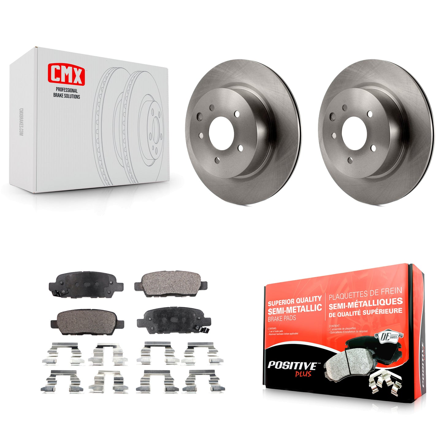 [Arrière] Kit de Disque et plaquette (semi-métallique) de frein pour Nissan INFINITI Maxima G37 G35 M35 370Z 350Z QX50 EX35 G25 M45 Q40 EX37 Z K8F-101796