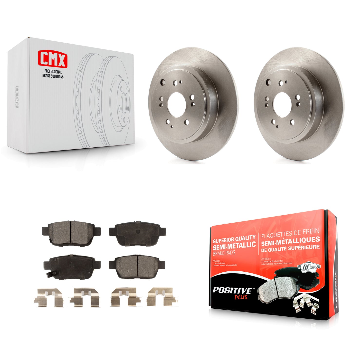 [Arrière] Kit de Disque et plaquette (semi-métallique) de frein pour 2006-2014 Honda Ridgeline K8F-101802