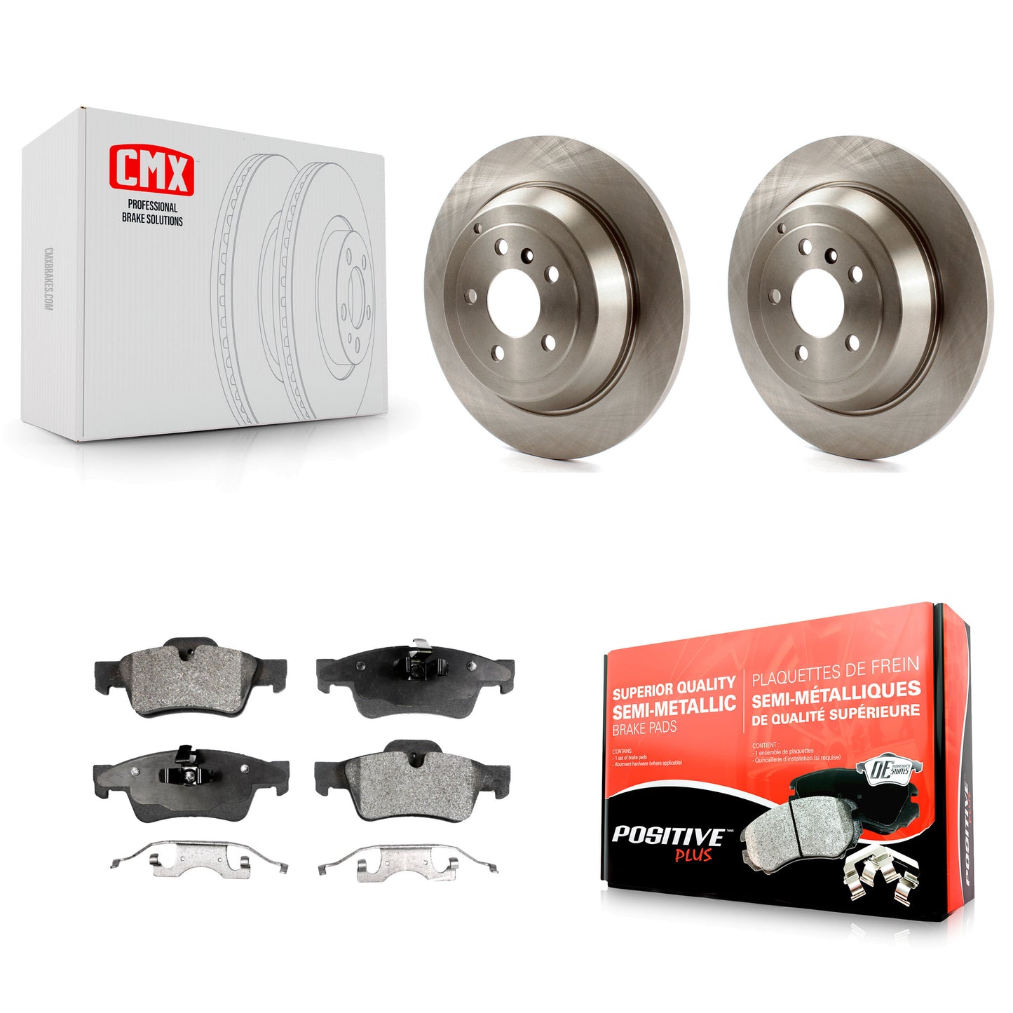 [Arrière] Kit de Disque et plaquette (semi-métallique) de frein pour Mercedes-Benz ML350 R350 ML500 ML320 R500 R320 ML450 K8F-101823