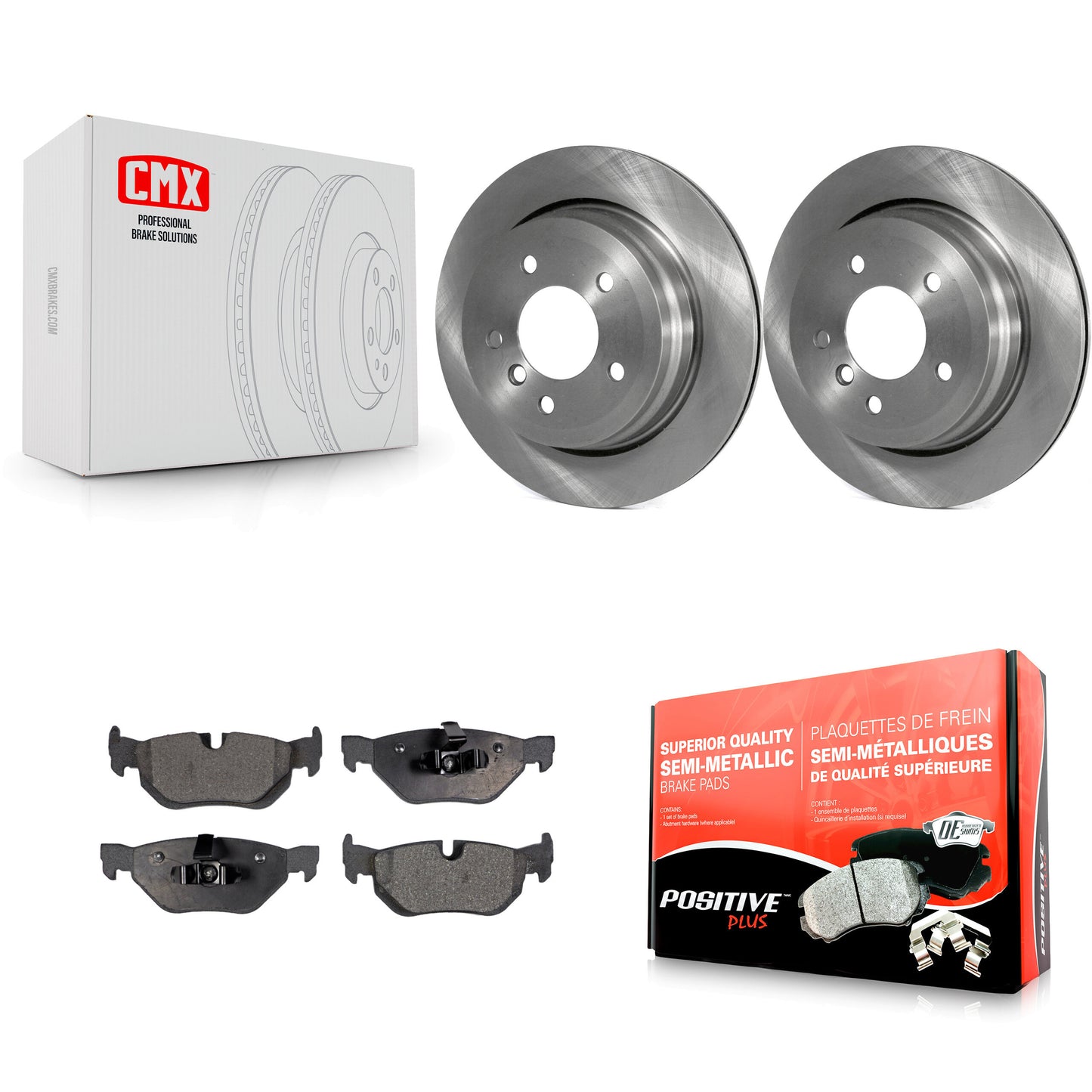 [Arrière] Kit de Disque et plaquette (semi-métallique) de frein pour BMW 328i xDrive X1 328xi 325xi K8F-101841