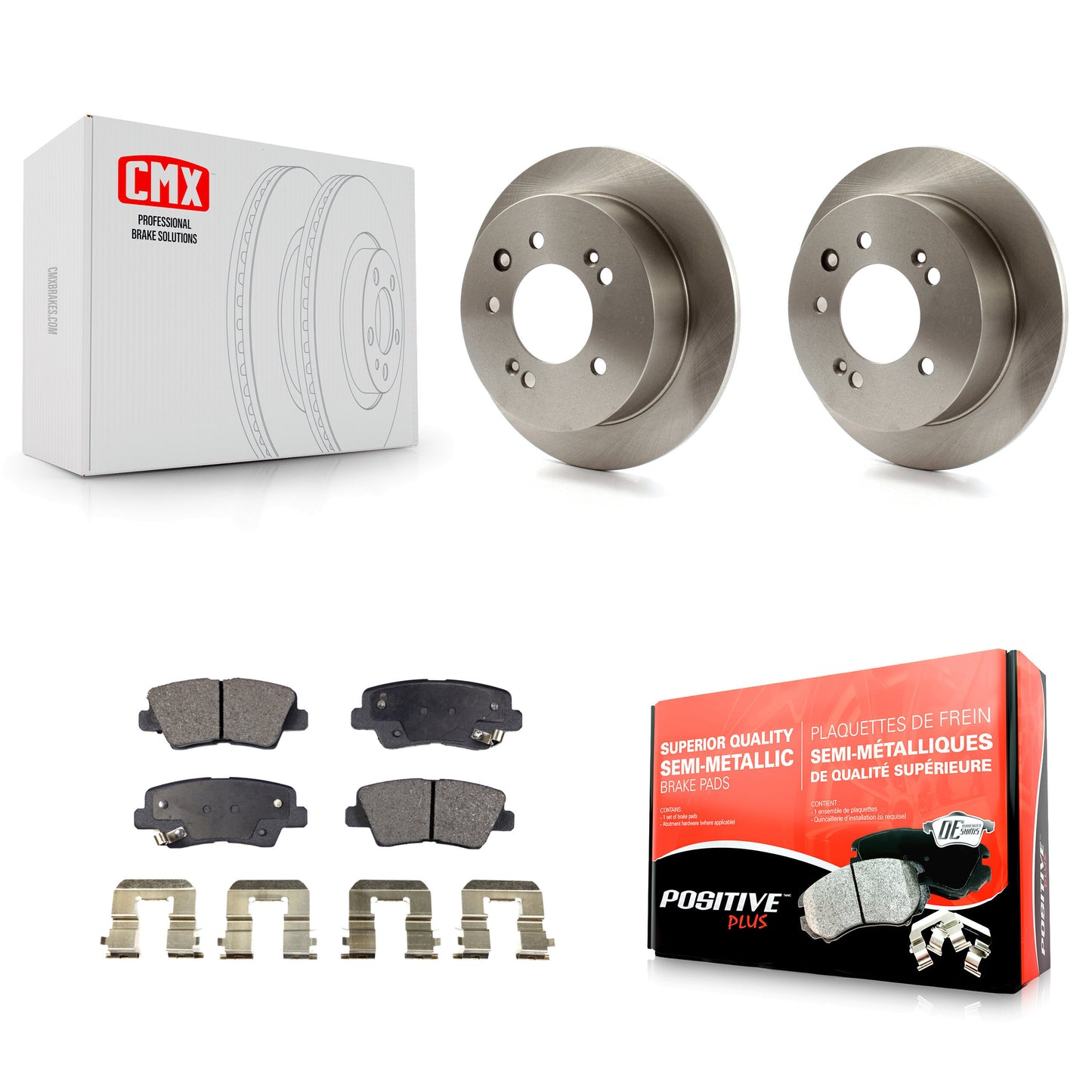 [Arrière] Kit de Disque et plaquette (semi-métallique) de frein pour 2010 Hyundai Elantra Sedan From 03 23 10 K8F-101843
