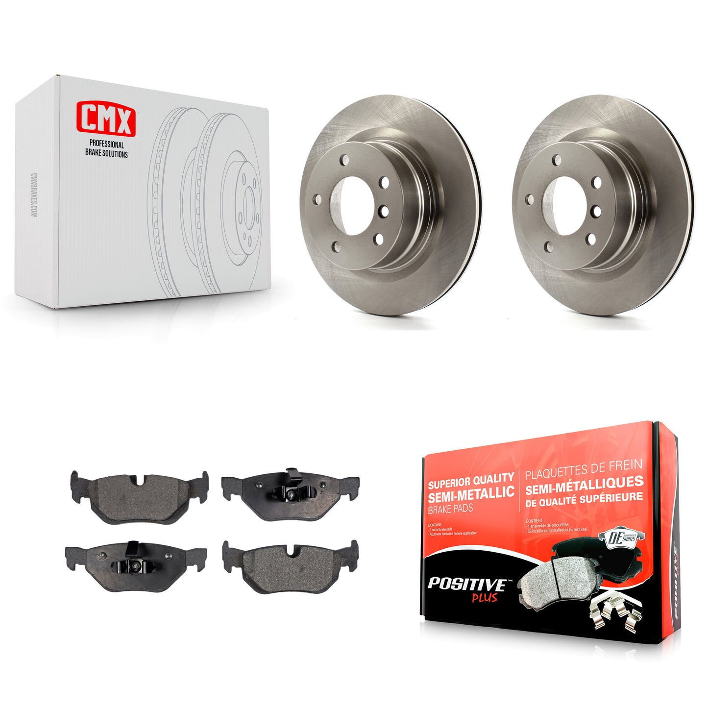 [Arrière] Kit de Disque et plaquette (semi-métallique) de frein pour 2008-2013 BMW 128i K8F-101884