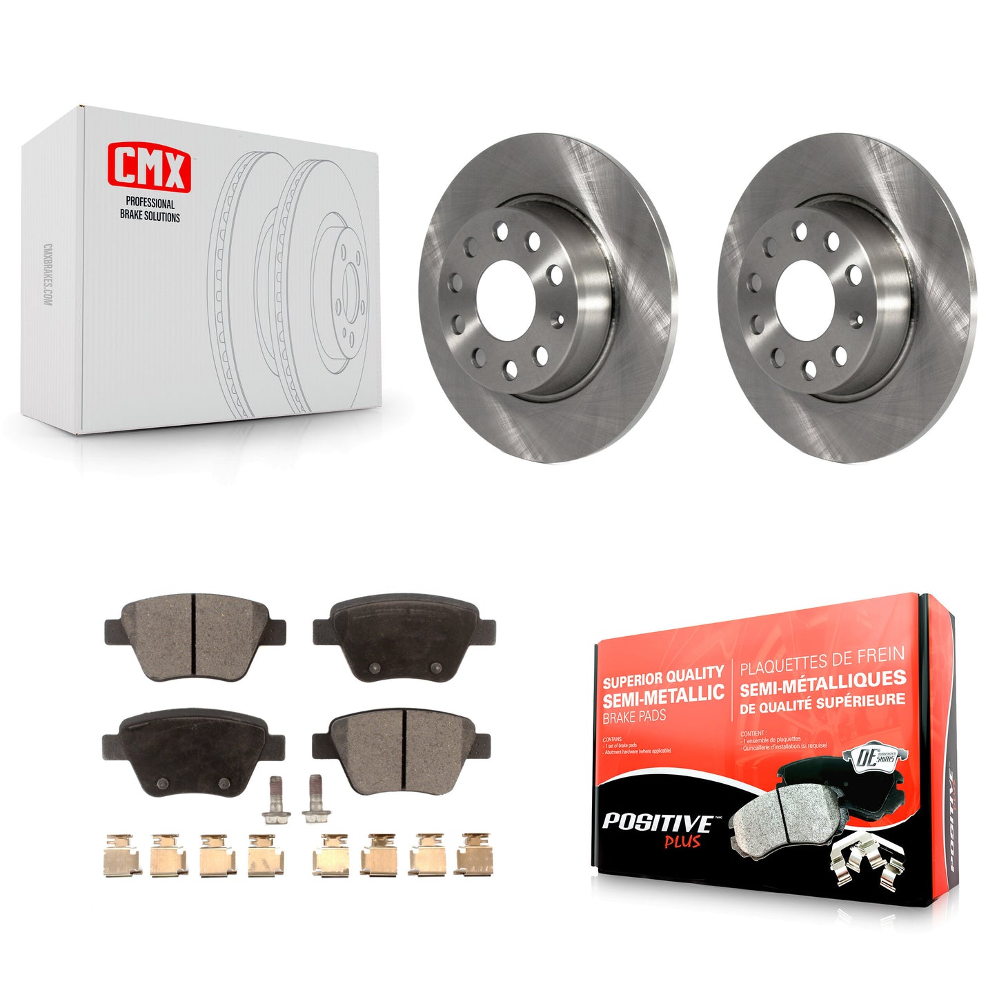 [Arrière] Kit de Disque et plaquette (semi-métallique) de frein pour Volkswagen Jetta Passat Beetle Golf GTI Eos Audi A3 Quattro K8F-101906