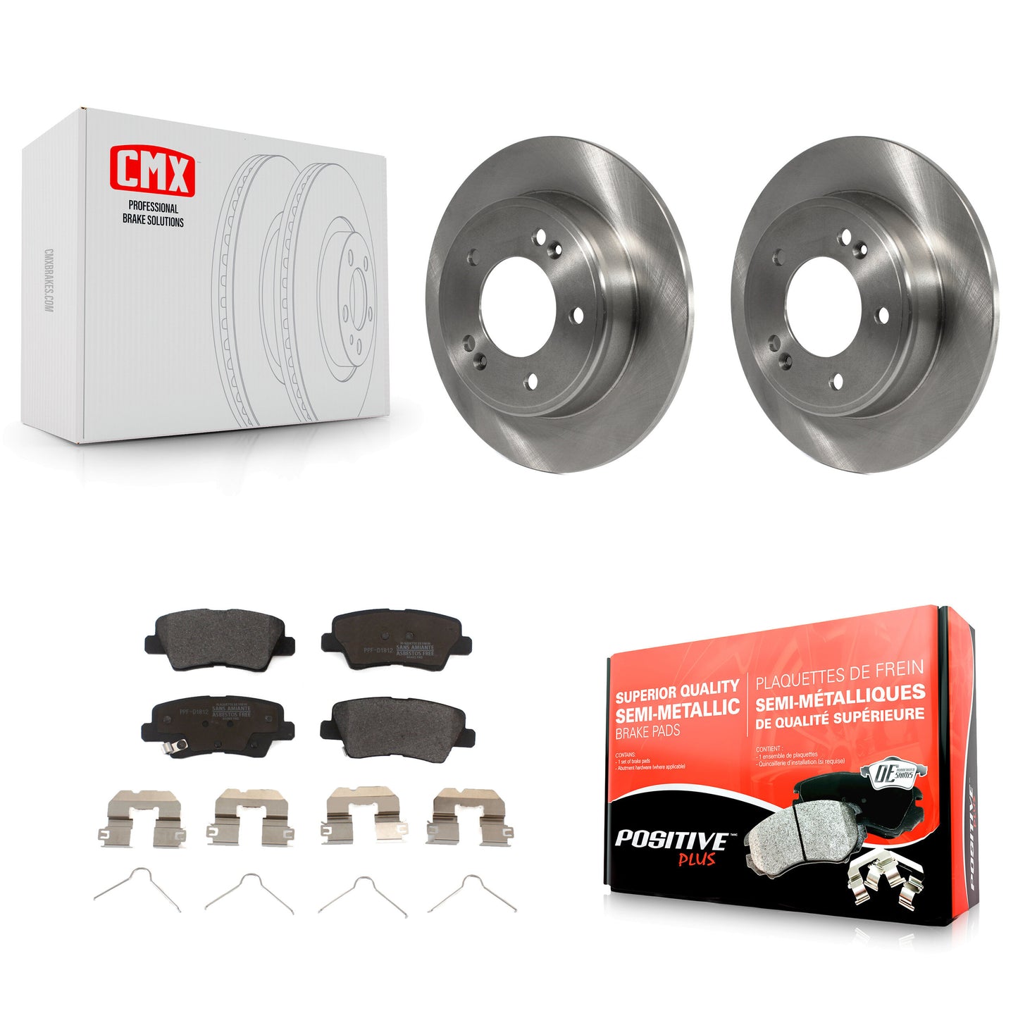 [Arrière] Kit de Disque et plaquette (semi-métallique) de frein pour Hyundai Elantra Kia Soul Venue K8F-101928