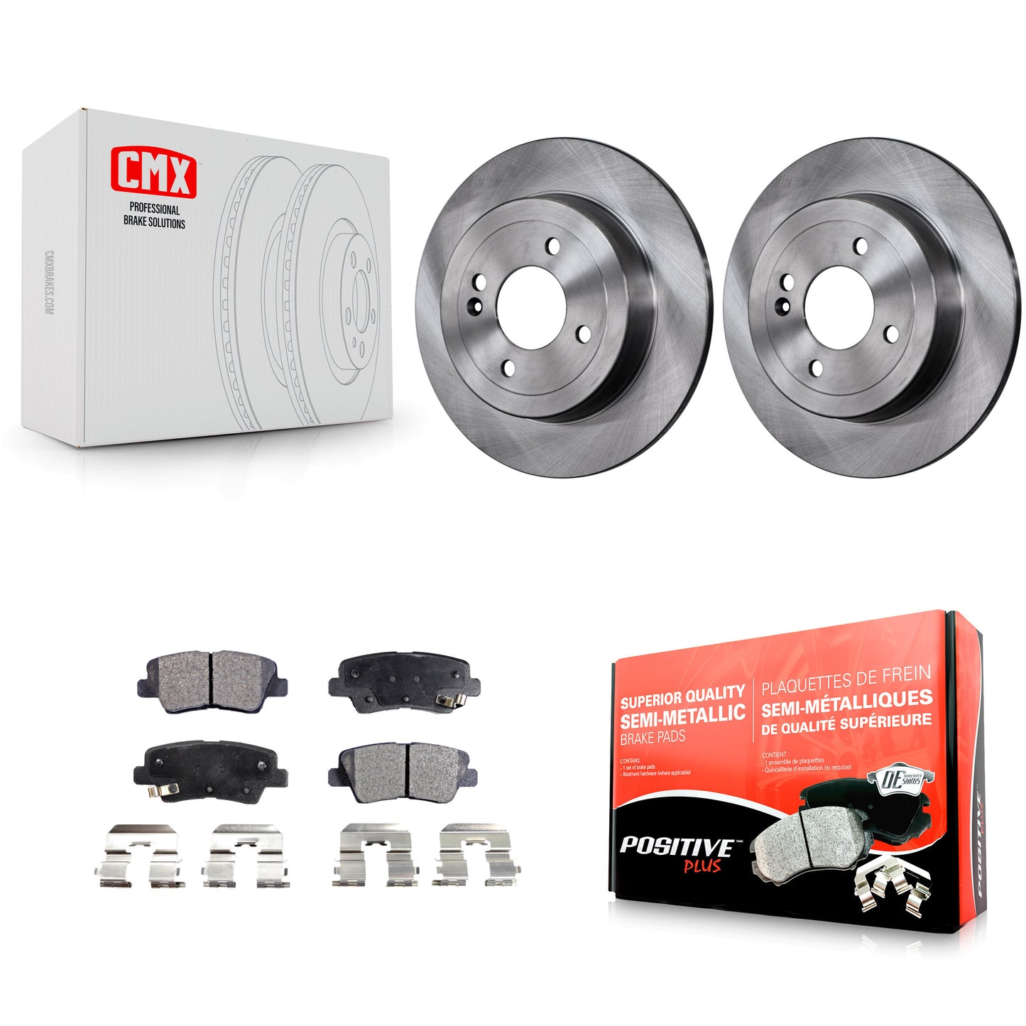 [Arrière] Kit de Disque et plaquette (semi-métallique) de frein pour Hyundai Accent Kia Rio K8F-101936