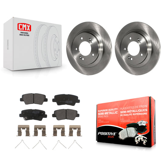 [Arrière] Kit de Disque et plaquette (semi-métallique) de frein pour Hyundai Sonata Kia Optima Elantra GT Soul EV Forte Forte5 K8F-101945