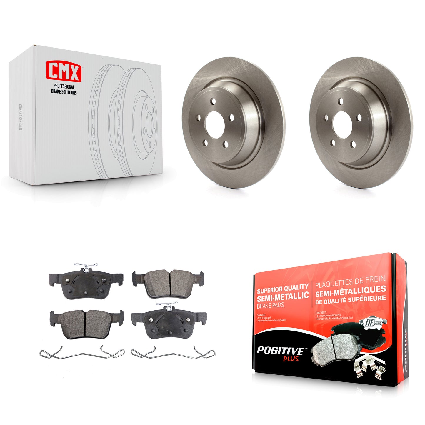 [Arrière] Kit de Disque et plaquette (semi-métallique) de frein pour Ford Edge Fusion Lincoln MKX MKZ Nautilus Continental Police Responder Hybrid SSV Plug-In K8F-101976