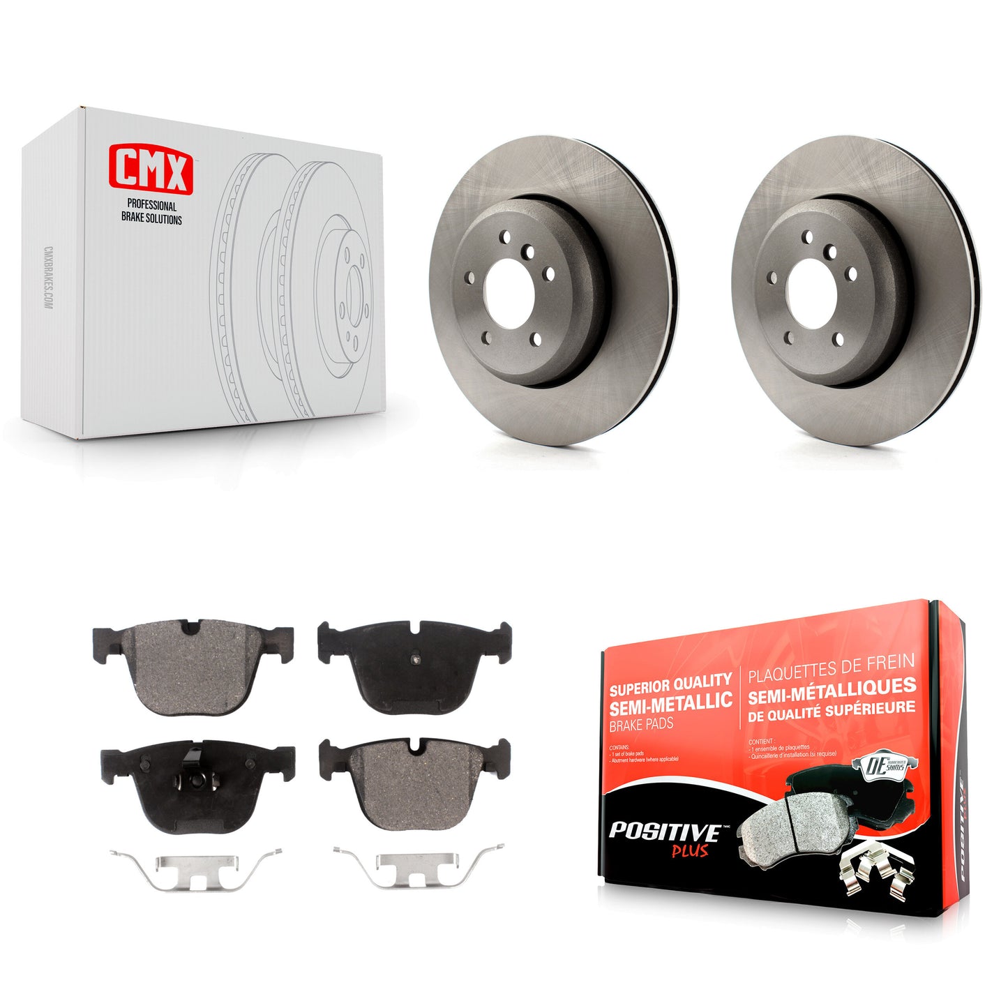 [Arrière] Kit de Disque et plaquette (semi-métallique) de frein pour BMW 650i 535i 550i 645Ci 545i K8F-101979