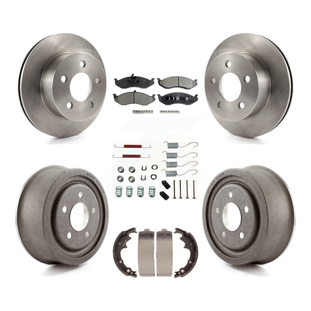 [Avant + Arrière] Kit de Disque et plaquette (semi-métallique) de frein pour 2000 Jeep Wrangler avec 9" Diameter K8F-102052