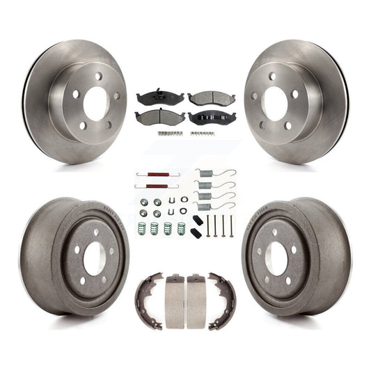 [Avant + Arrière] Kit de Disque et plaquette (semi-métallique) de frein pour Jeep Wrangler TJ K8F-102053