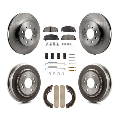[Avant + Arrière] Kit de Disque et plaquette (semi-métallique) de frein pour 1997 Honda Civic LX avec 4-Wheel ABS K8F-102069