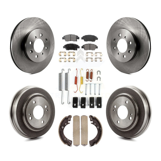 [Avant + Arrière] Kit de Disque et plaquette (semi-métallique) de frein pour 2007-2008 Honda Fit K8F-102072