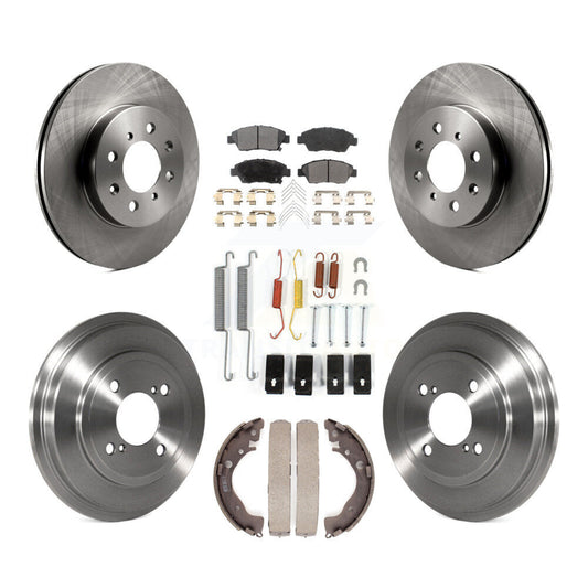 [Avant + Arrière] Kit de Disque et plaquette (semi-métallique) de frein pour 2013 Honda Fit DX avec GAS engine K8F-102076