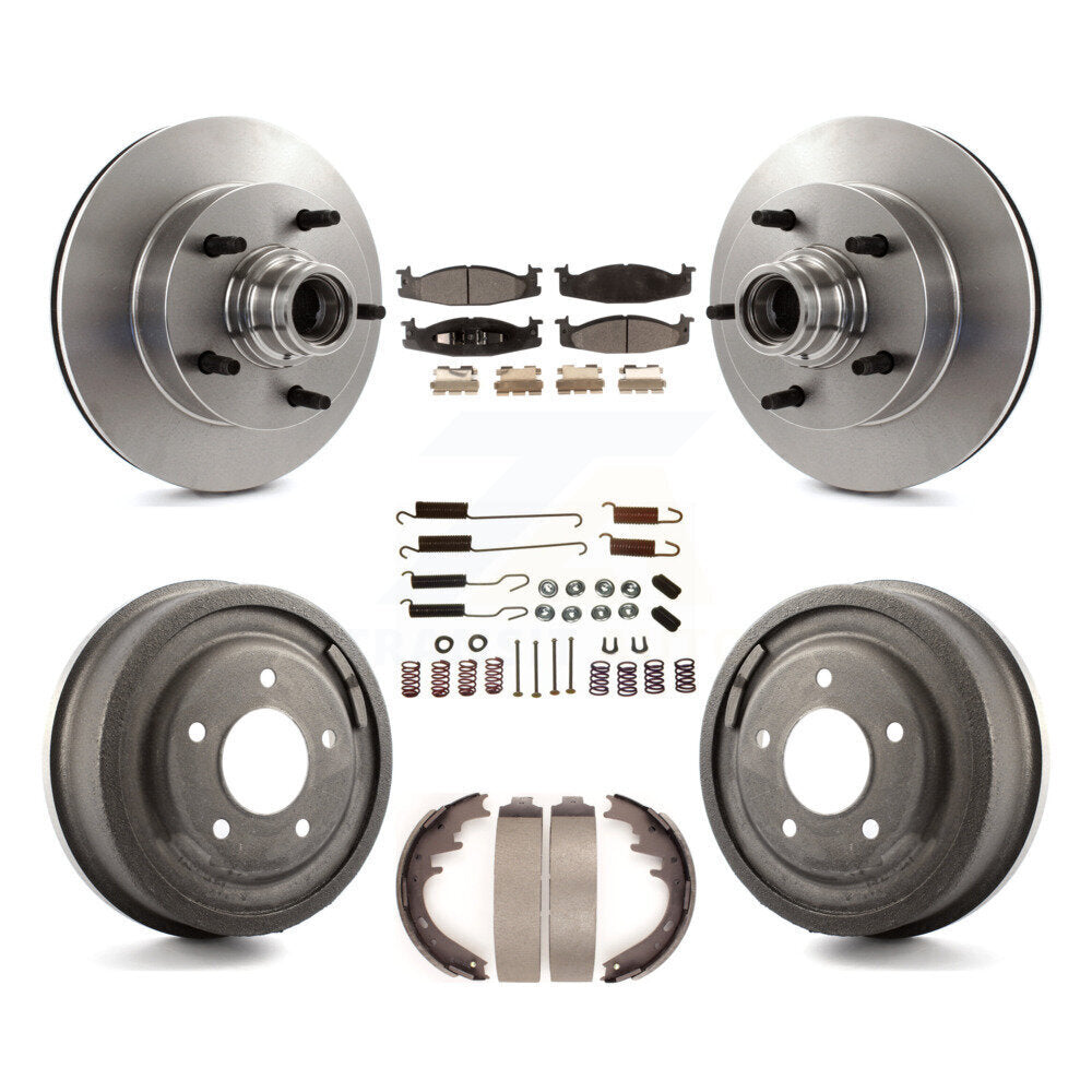 [Avant + Arrière] Kit de Disque et plaquette (semi-métallique) de frein pour 1997-1999 Ford E-150 Econoline 2-Wheel ABS K8F-102165