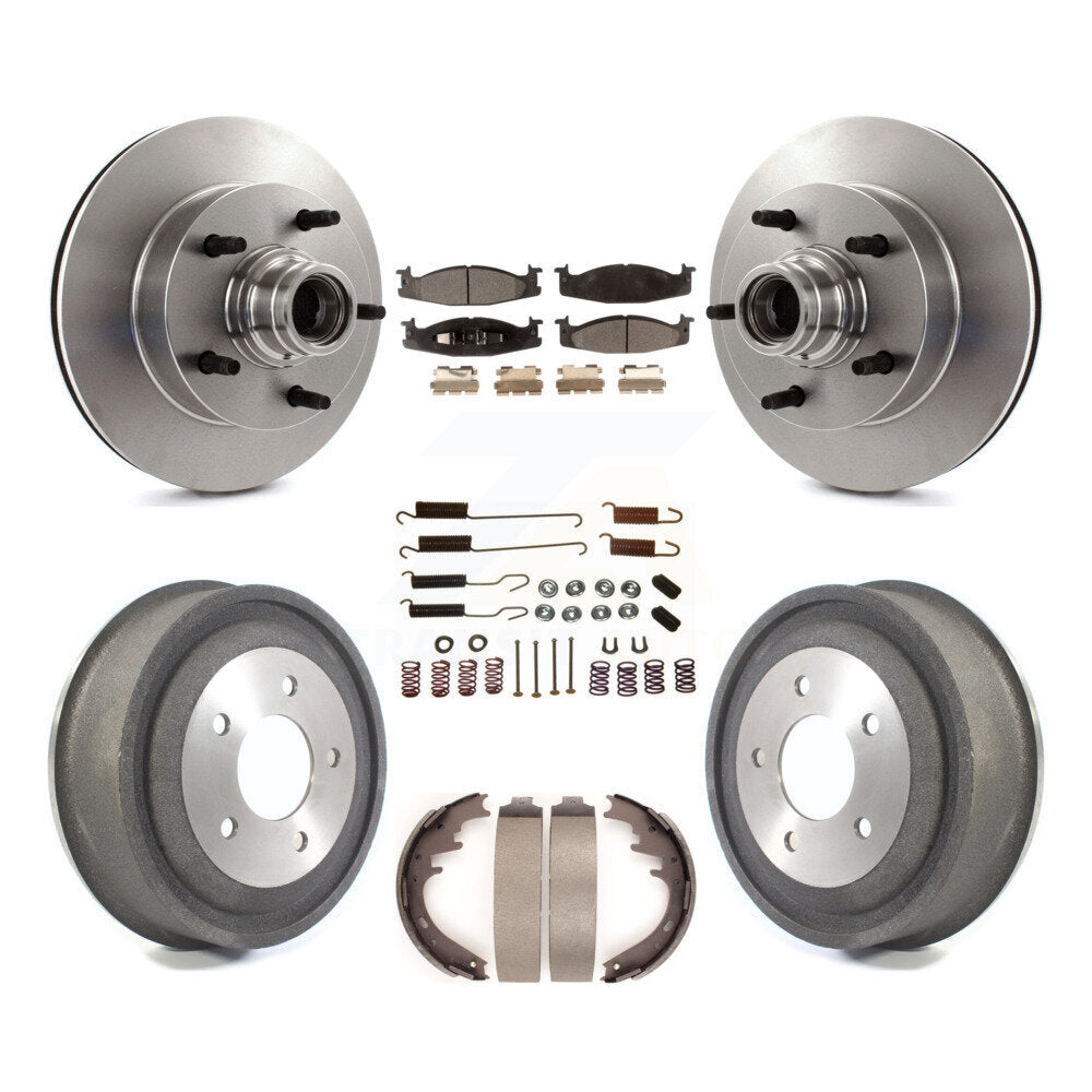 [Avant + Arrière] Kit de Disque et plaquette (semi-métallique) de frein pour 2000-2001 Ford E-150 Econoline 2-Wheel ABS K8F-102166