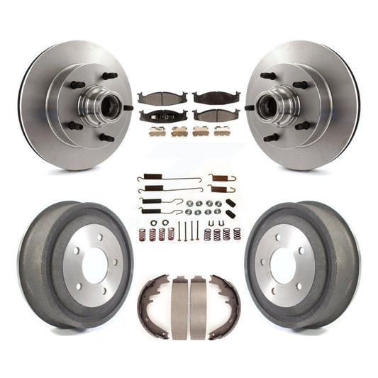[Avant + Arrière] Kit de Disque et plaquette (semi-métallique) de frein pour 2000-2001 Ford E-150 Econoline 2-Wheel ABS K8F-102166