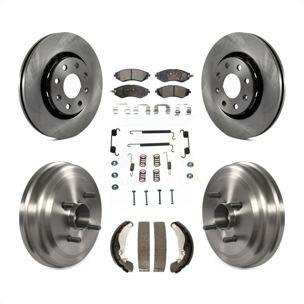 [Avant + Arrière] Kit de Disque et plaquette (semi-métallique) de frein pour Chevrolet Aveo Aveo5 Pontiac G3 Wave Wave5 avec Hub Assembly K8F-102270 par Transit Auto