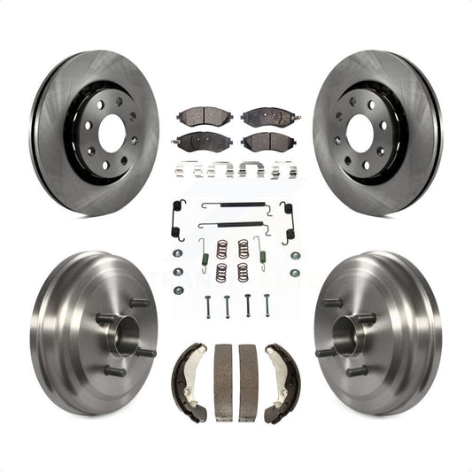 [Avant + Arrière] Kit de Disque et plaquette (semi-métallique) de frein pour Chevrolet Aveo Aveo5 Pontiac G3 Wave Wave5 avec Hub Assembly K8F-102270 par Transit Auto