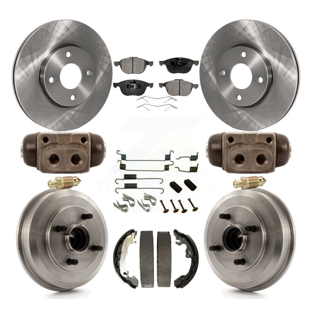 [Avant + Arrière] Kit de Disque et plaquette (semi-métallique) de frein pour 2005-2007 Ford Focus Wheel Bearing Includes K8F-102431
