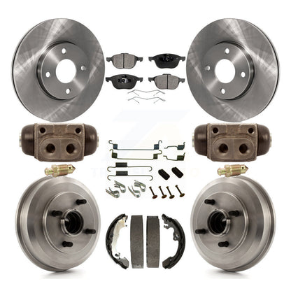 [Avant + Arrière] Kit de Disque et plaquette (semi-métallique) de frein pour 2005-2007 Ford Focus Wheel Bearing Includes K8F-102431
