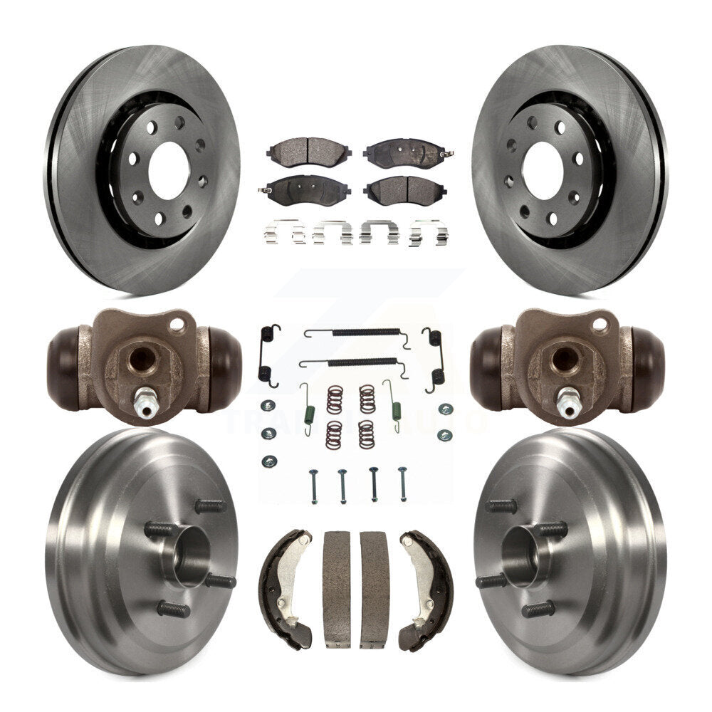 [Avant + Arrière] Kit de Disque et plaquette (semi-métallique) de frein pour Chevrolet Aveo Aveo5 Pontiac G3 Wave Wave5 avec Hub Assembly K8F-102504