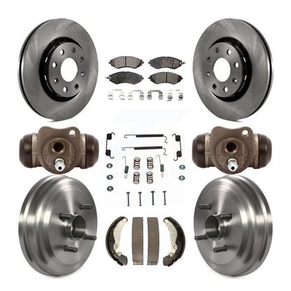 [Avant + Arrière] Kit de Disque et plaquette (semi-métallique) de frein pour Chevrolet Aveo Aveo5 Pontiac G3 Wave Wave5 avec Hub Assembly K8F-102504