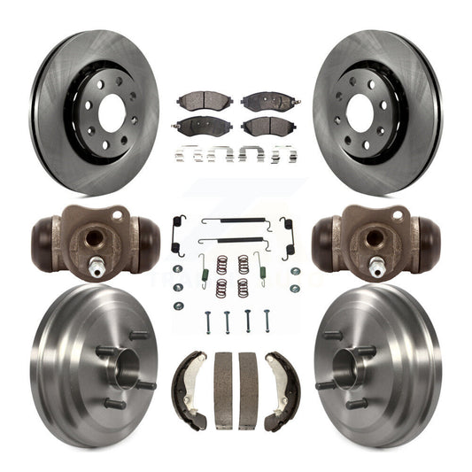 [Avant + Arrière] Kit de Disque et plaquette (semi-métallique) de frein pour Chevrolet Aveo Aveo5 Pontiac G3 Wave Wave5 avec Hub Assembly K8F-102504