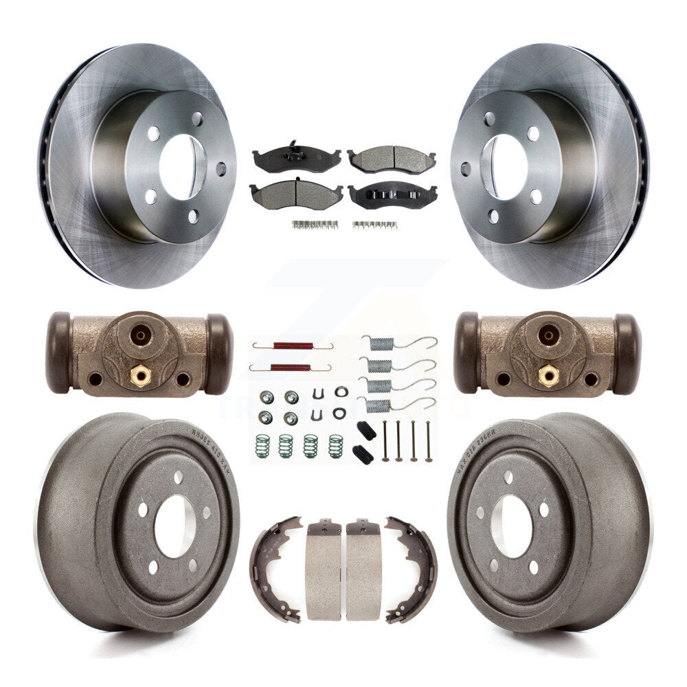 [Avant + Arrière] Kit de Disque et plaquette (semi-métallique) de frein pour 1997-1998 Jeep TJ 4-Wheel ABS avec 9" Diameter K8F-102519