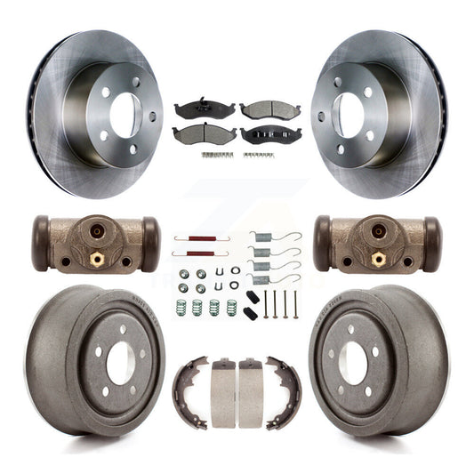 [Avant + Arrière] Kit de Disque et plaquette (semi-métallique) de frein pour 1997-1998 Jeep TJ 4-Wheel ABS avec 9" Diameter K8F-102519