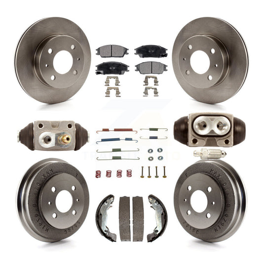 [Avant + Arrière] Kit de Disque et plaquette (semi-métallique) de frein pour 2003-2005 Hyundai Accent K8F-102545