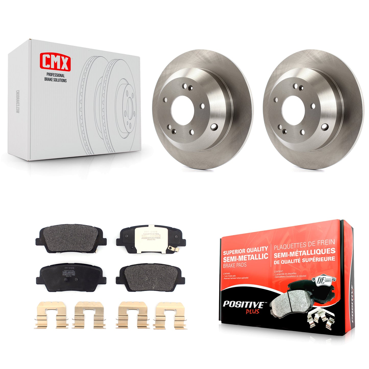 [Arrière] Kit de Disque et plaquette (semi-métallique) de frein pour Kia Sorento Hyundai Santa Fe Sport XL K8F-102602