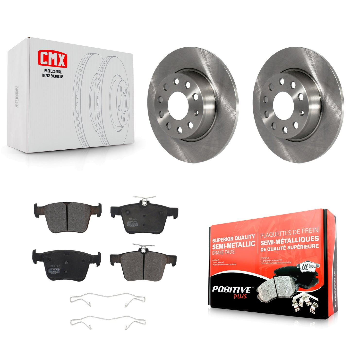 [Arrière] Kit de Disque et plaquette (semi-métallique) de frein pour Audi A3 Quattro Volkswagen e-Golf Sportback e-tron Taos K8F-102603
