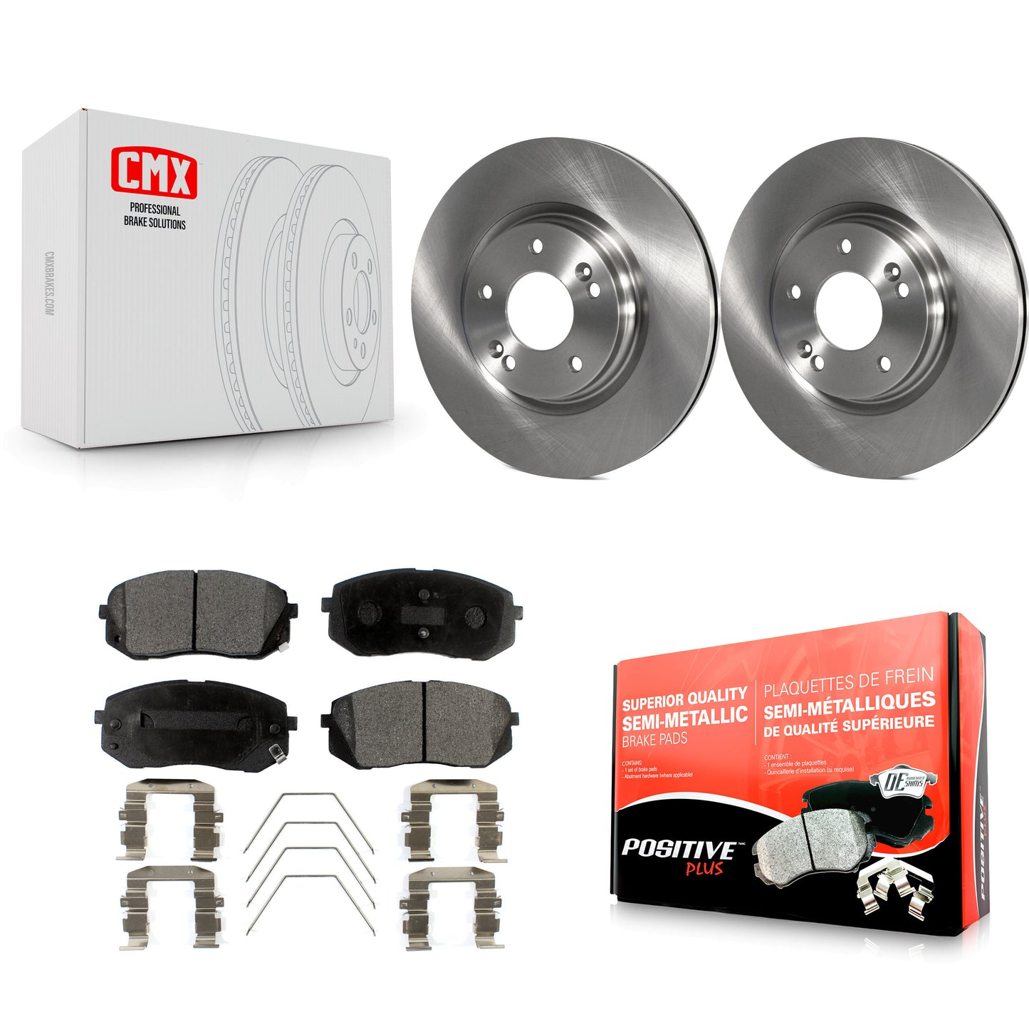 [Avant] Kit de Disque et plaquette (semi-métallique) de frein pour Kia Soul Hyundai Kona Elantra GT Veloster Forte Seltos K8F-102671