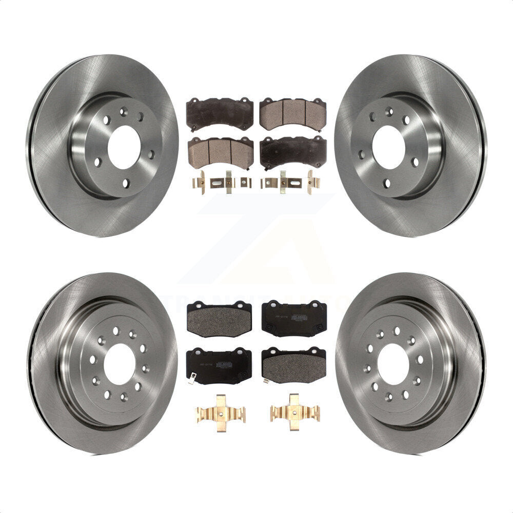 [Avant + Arrière] Kit de Disque et plaquette (semi-métallique) de frein pour 2017 Cadillac ATS V avec 300mm Diameter Rotor K8F-102693 par Transit Auto
