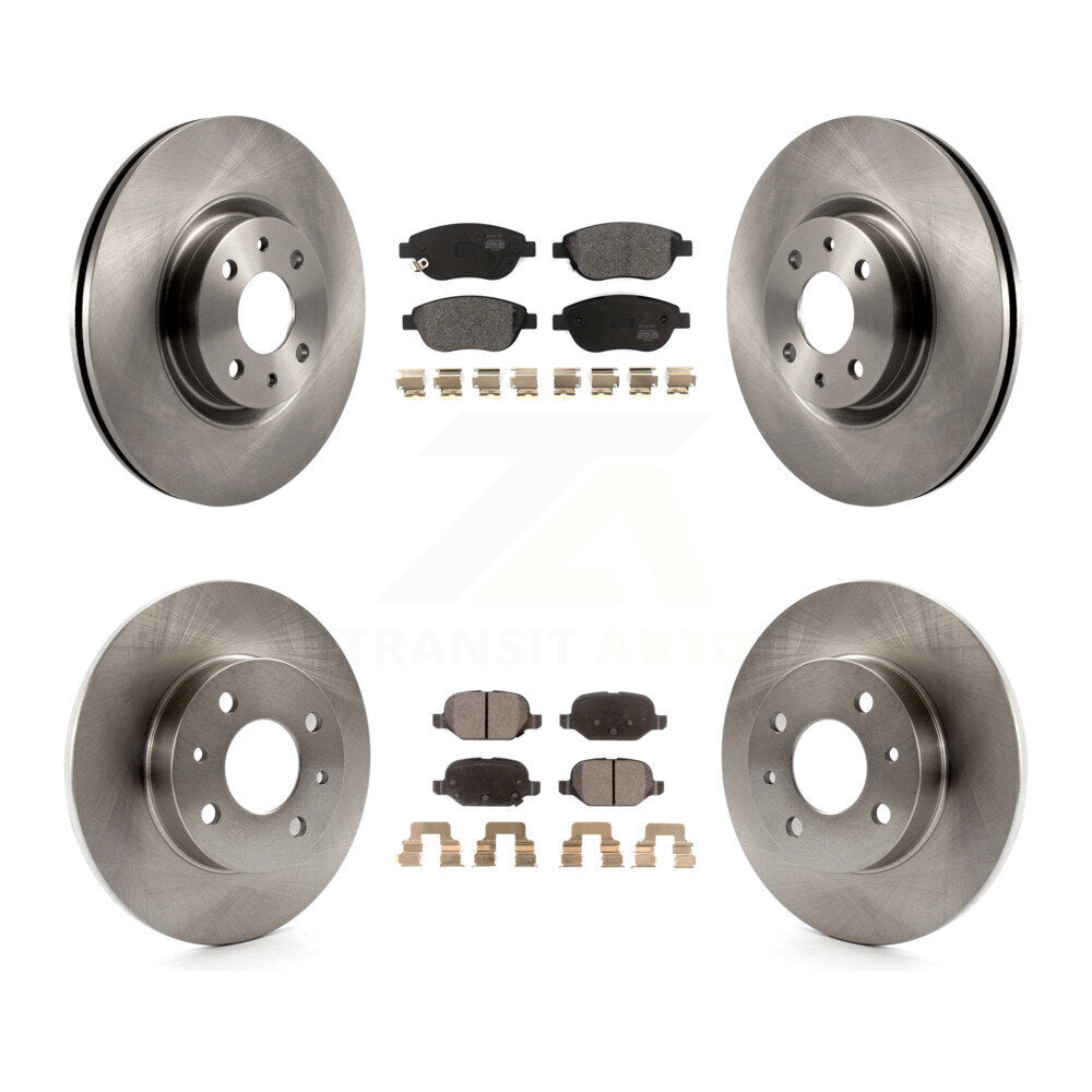 [Avant + Arrière] Kit de Disque et plaquette (semi-métallique) de frein pour 2012-2013 Fiat 500 Turbocharged avec GAS engine K8F-102743