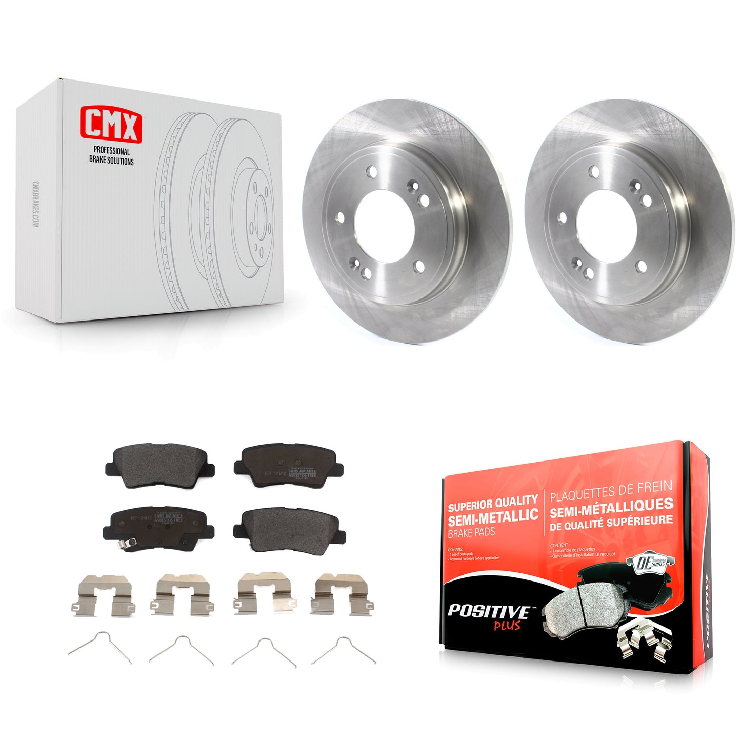 [Arrière] Kit de Disque et plaquette (semi-métallique) de frein pour Hyundai Elantra Kia Niro Ioniq K8F-102804