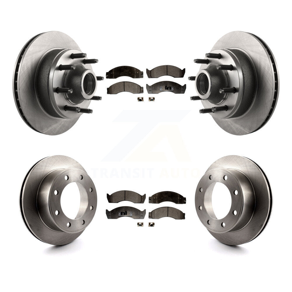 [Avant + Arrière] Kit de Disque et plaquette (semi-métallique) de frein pour 2000-2001 Ford E-450 Econoline Super Duty avec Single Wheels K8F-102944