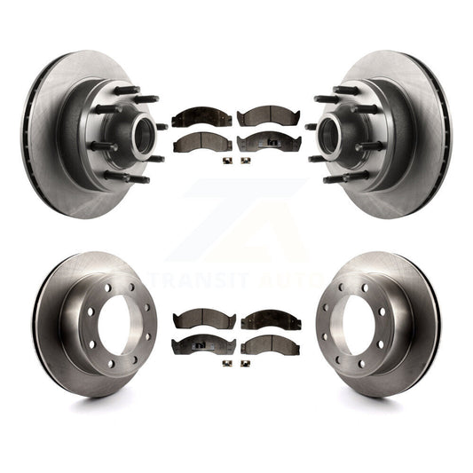 [Avant + Arrière] Kit de Disque et plaquette (semi-métallique) de frein pour 2000-2001 Ford E-450 Econoline Super Duty avec Single Wheels K8F-102944