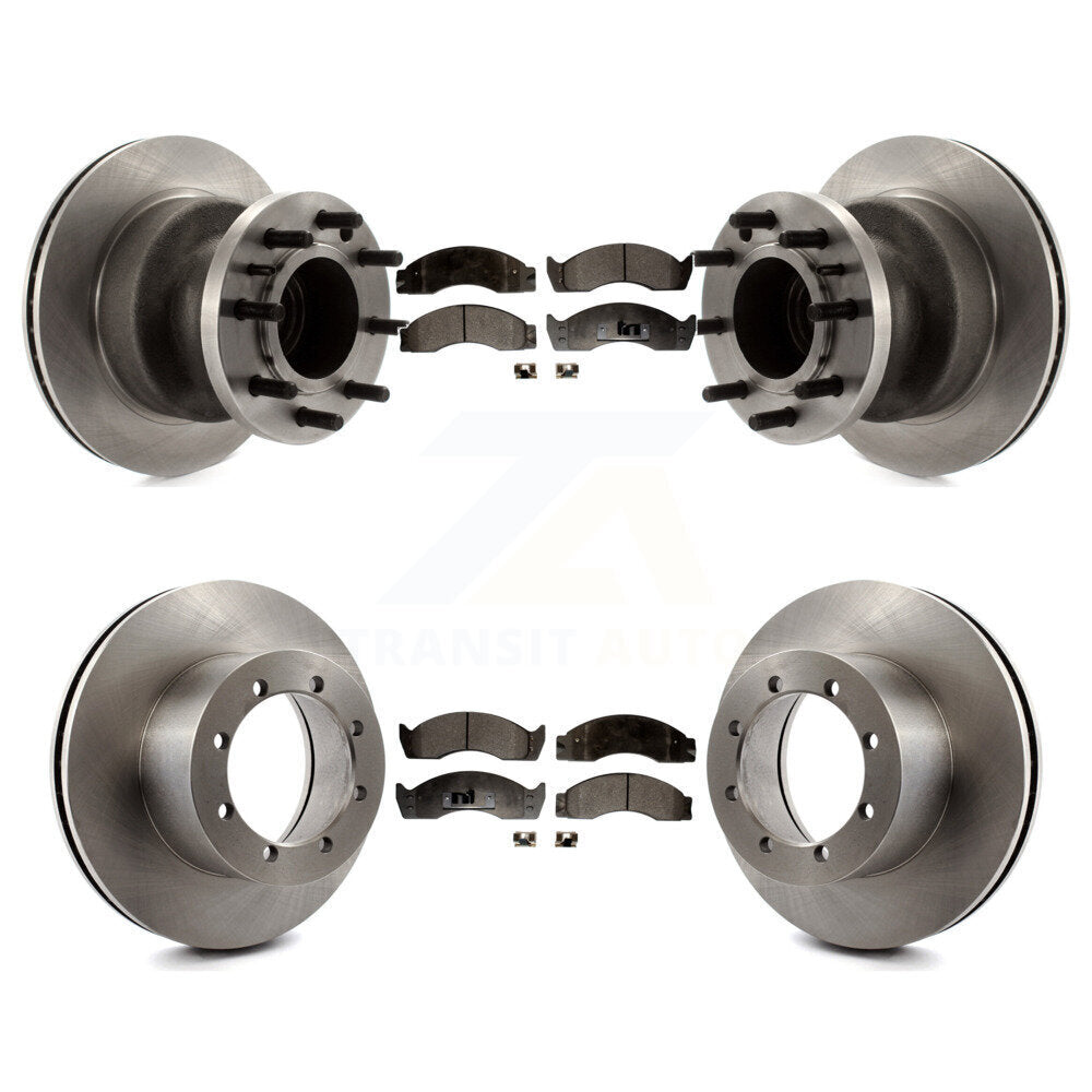 [Avant + Arrière] Kit de Disque et plaquette (semi-métallique) de frein pour 2000-2002 Ford E-450 Econoline Super Duty avec Dual Wheels K8F-102947