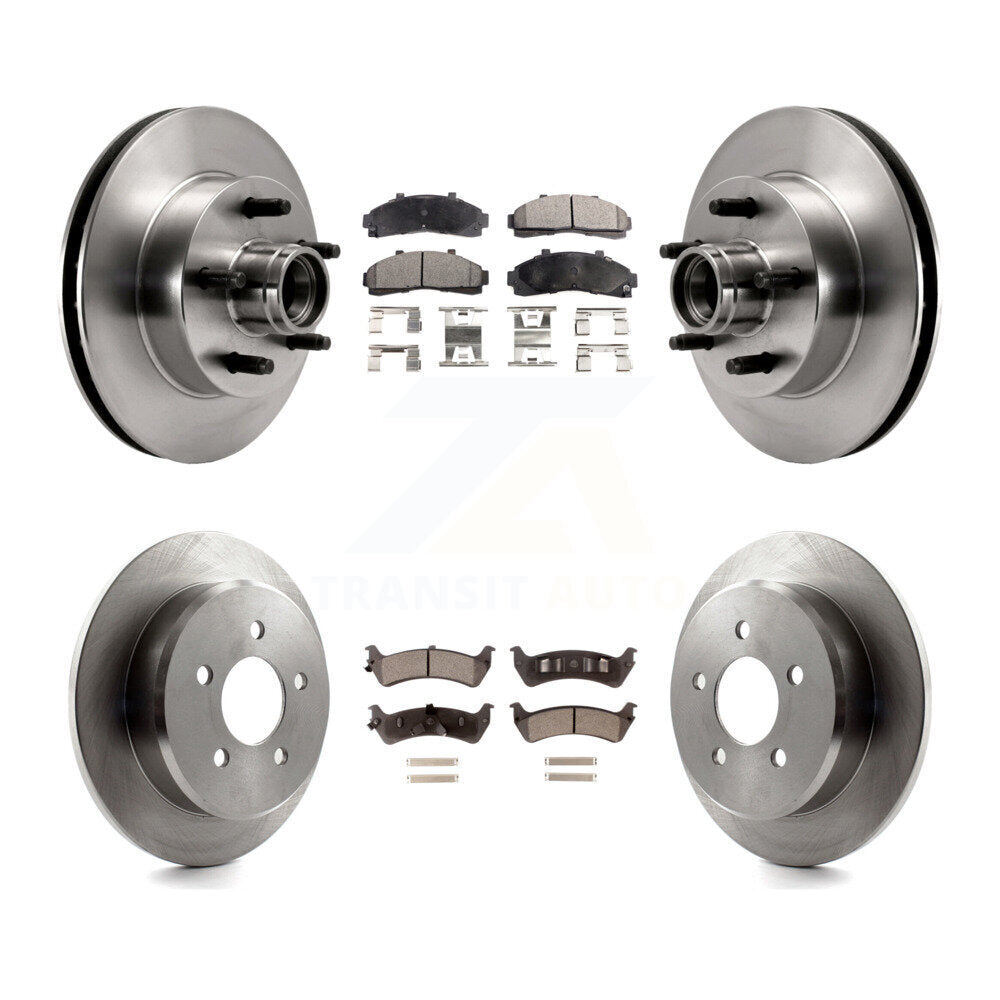[Avant + Arrière] Kit de Disque et plaquette (semi-métallique) de frein pour 1998-2001 Ford Ranger RWD avec 2-Wheel ABS Coil front springs K8F-102956