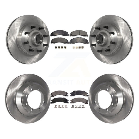 [Avant + Arrière] Kit de Disque et plaquette (semi-métallique) de frein pour 2009-2010 Ford E-450 Super Duty DIESEL engine avec Single Wheels K8F-102987