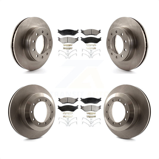 [Avant + Arrière] Kit de Disque et plaquette (semi-métallique) de frein pour Ford F-450 Super Duty F-550 International CF500 CF600 K8F-103010 par Transit Auto