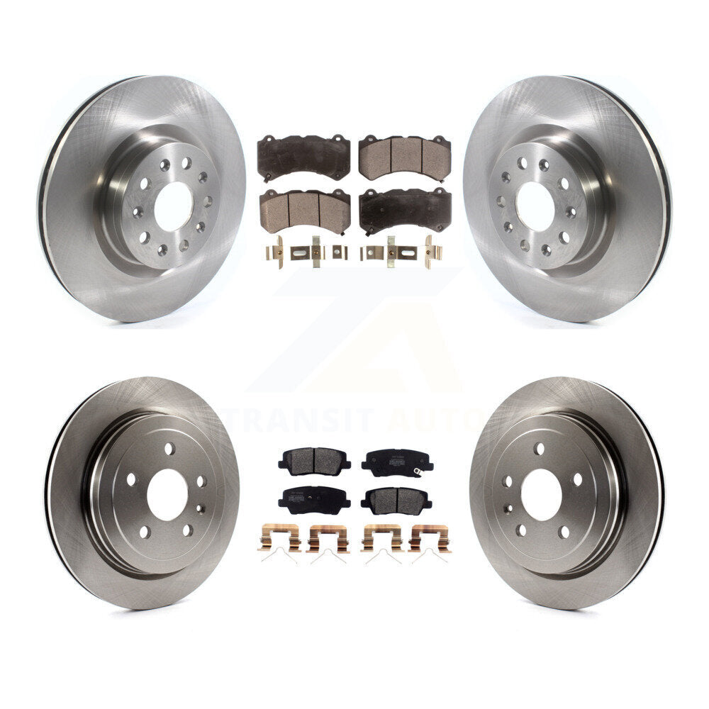 [Avant + Arrière] Kit de Disque et plaquette (semi-métallique) de frein pour 2016 Cadillac CTS Vsport Premium avec RWD sans Performance Lining K8F-103078