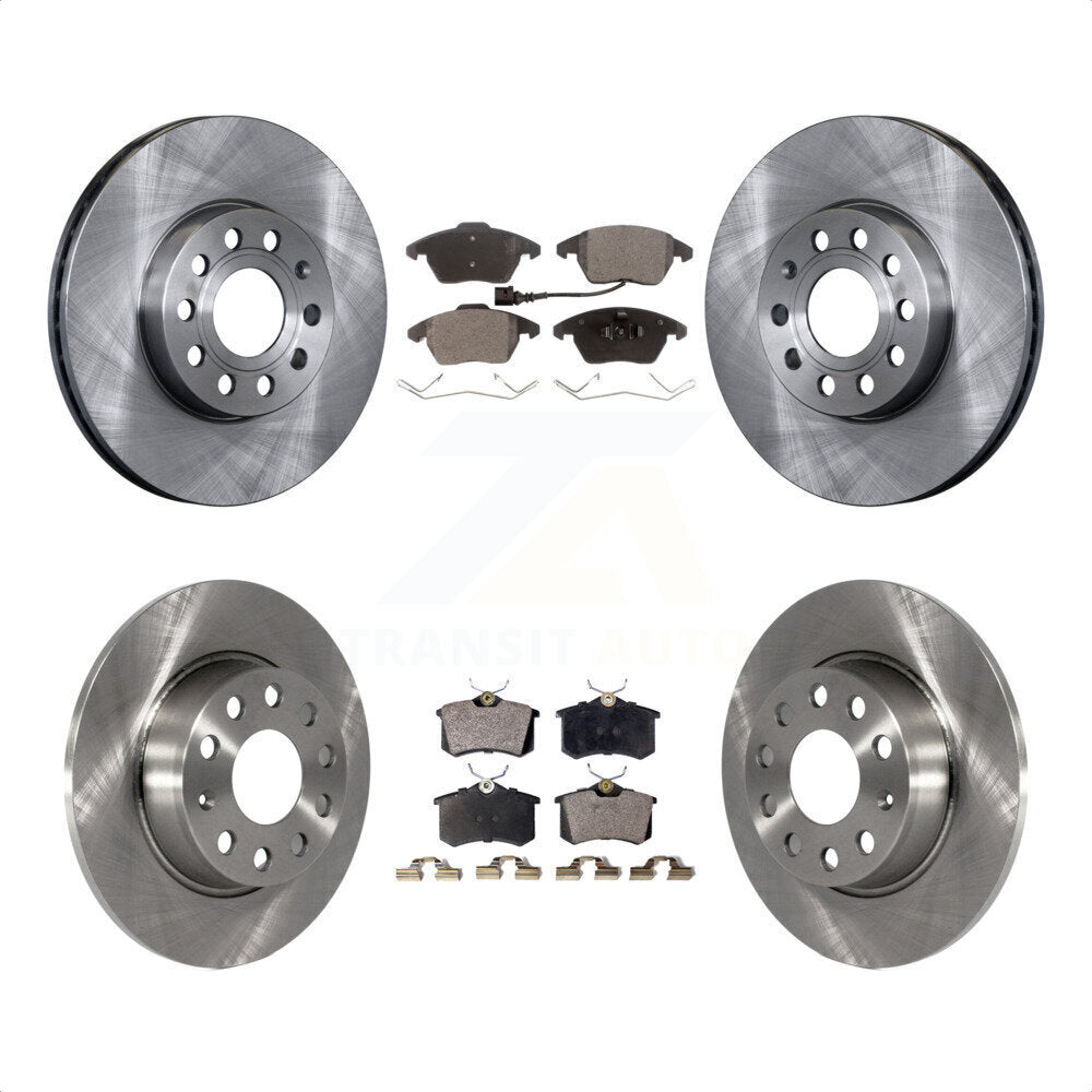 [Avant + Arrière] Kit de Disque et plaquette (semi-métallique) de frein pour 2014 Volkswagen Beetle Base Sportline Highline Comfortline TDI avec 272mm Diameter Rotor K8F-103108 par Transit Auto