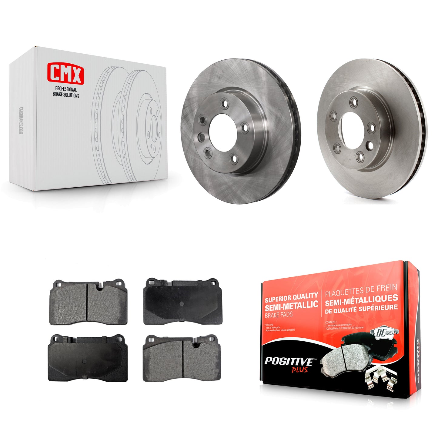 [Avant] Kit de Disque et plaquette (semi-métallique) de frein pour 2006-2015 Volkswagen Touareg avec 330mm Diameter Rotor K8F-103120