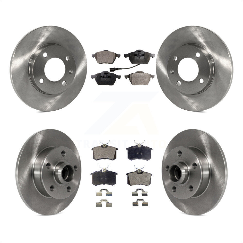 [Avant + Arrière] Kit de Disque et plaquette (semi-métallique) de frein pour 1996-1997 Volkswagen Jetta 2.8L avec 239mm Diameter Rotor K8F-103125 par Transit Auto