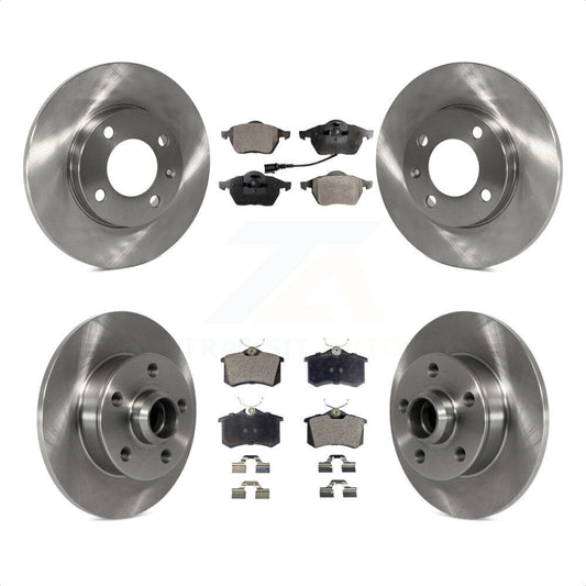 [Avant + Arrière] Kit de Disque et plaquette (semi-métallique) de frein pour 1996-1997 Volkswagen Jetta 2.8L avec 239mm Diameter Rotor K8F-103125 par Transit Auto