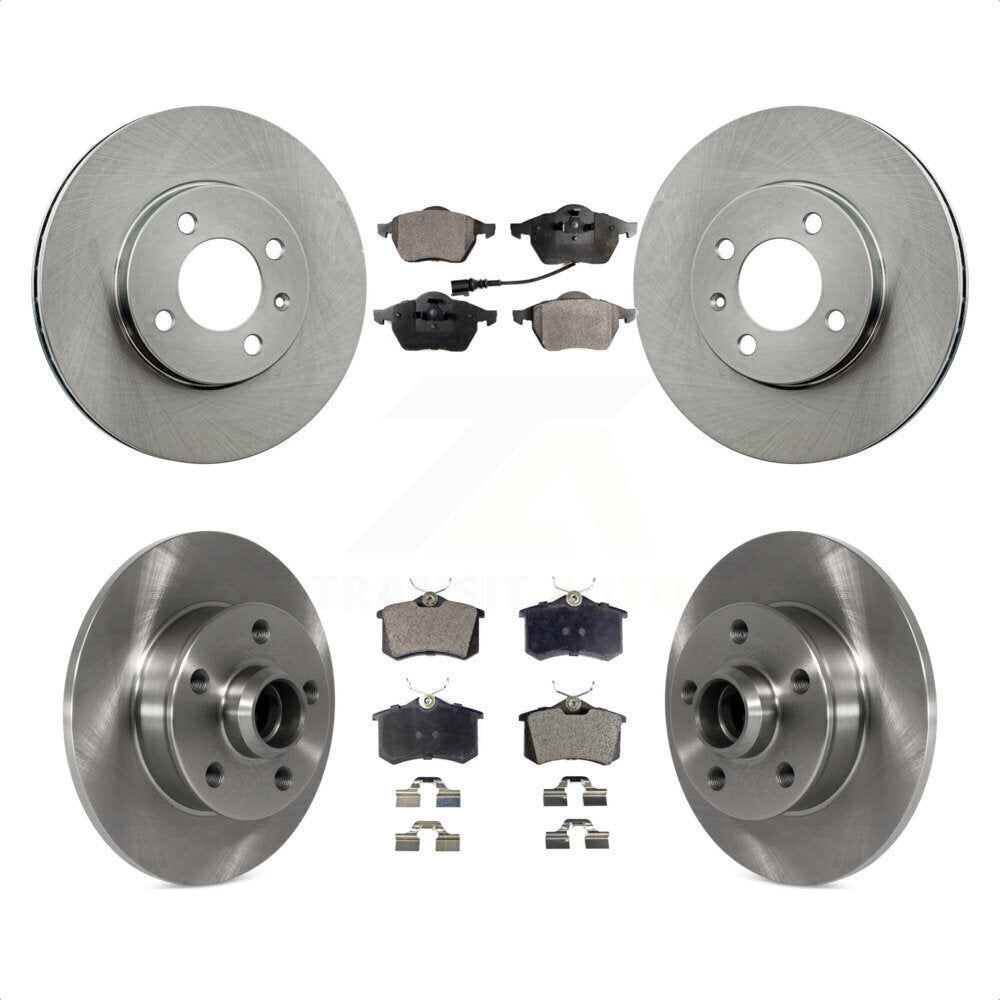 [Avant + Arrière] Kit de Disque et plaquette (semi-métallique) de frein pour 1996-1997 Volkswagen Jetta 2.8L avec 256mm Diameter Rotor K8F-103126 par Transit Auto
