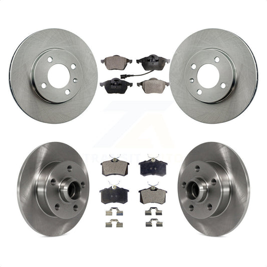 [Avant + Arrière] Kit de Disque et plaquette (semi-métallique) de frein pour 1996-1997 Volkswagen Jetta 2.8L avec 256mm Diameter Rotor K8F-103126 par Transit Auto