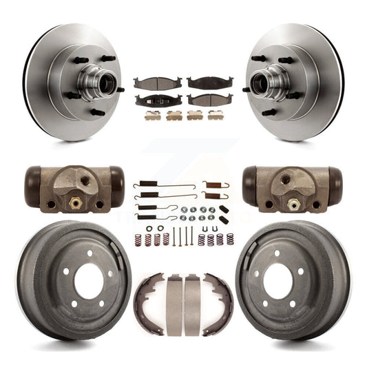 [Avant + Arrière] Kit de Disque et plaquette (semi-métallique) de frein pour Ford E-150 Econoline Club Wagon K8F-103132